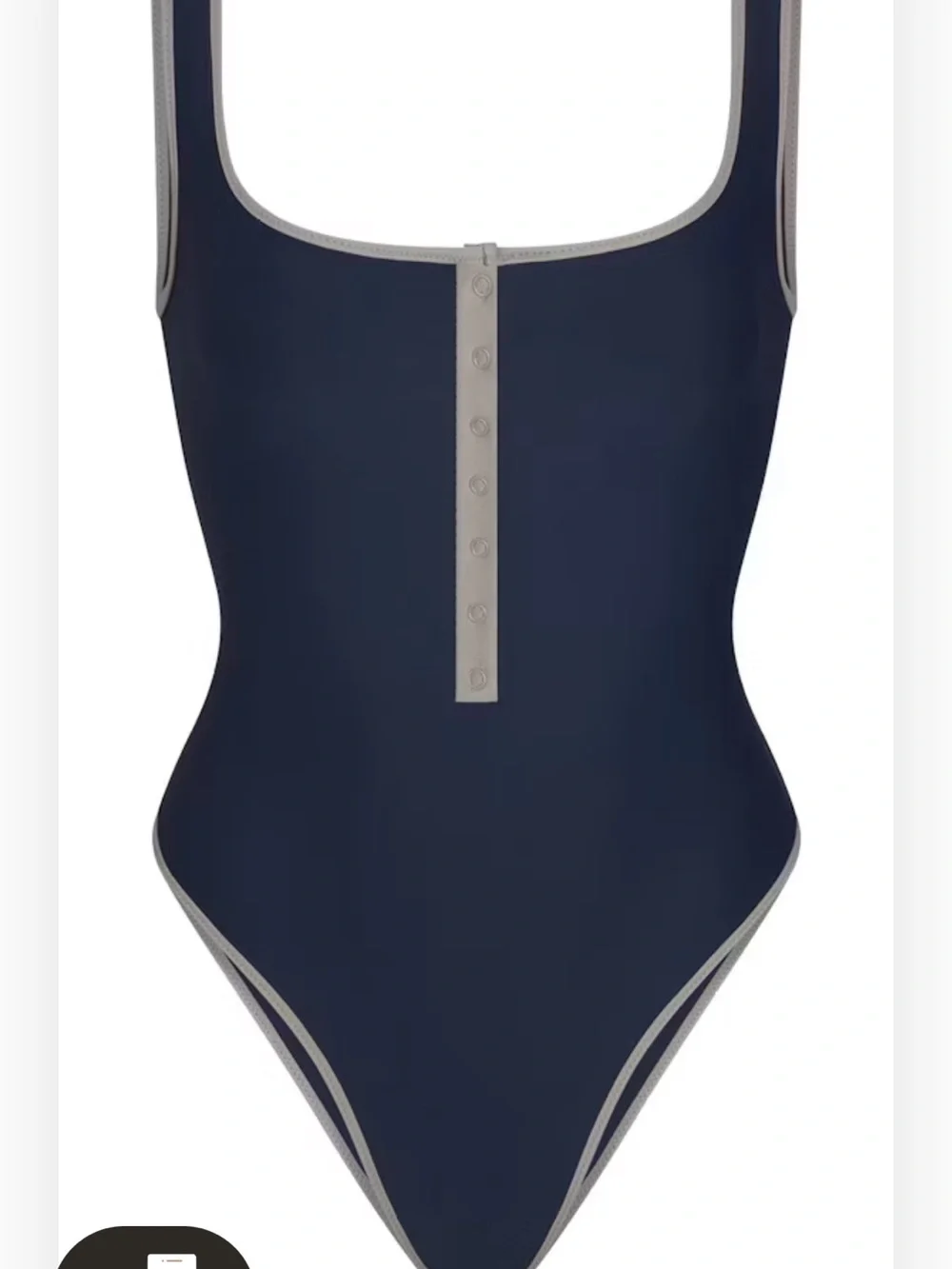 Skim Navy Contrast-Trim One-Piece Swimsuit